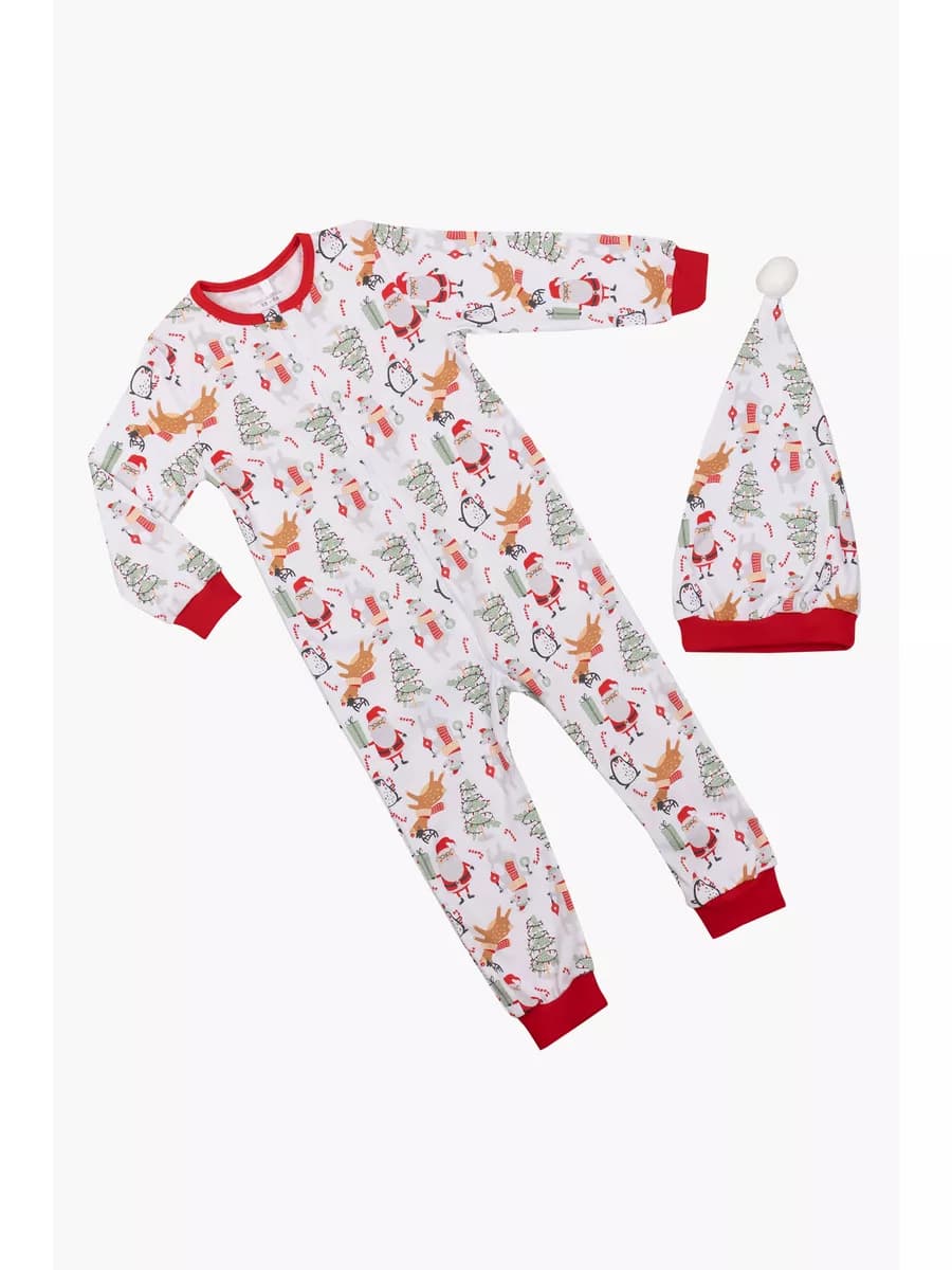 Новогодняя пижама-костюм с шапочкой - фото 1