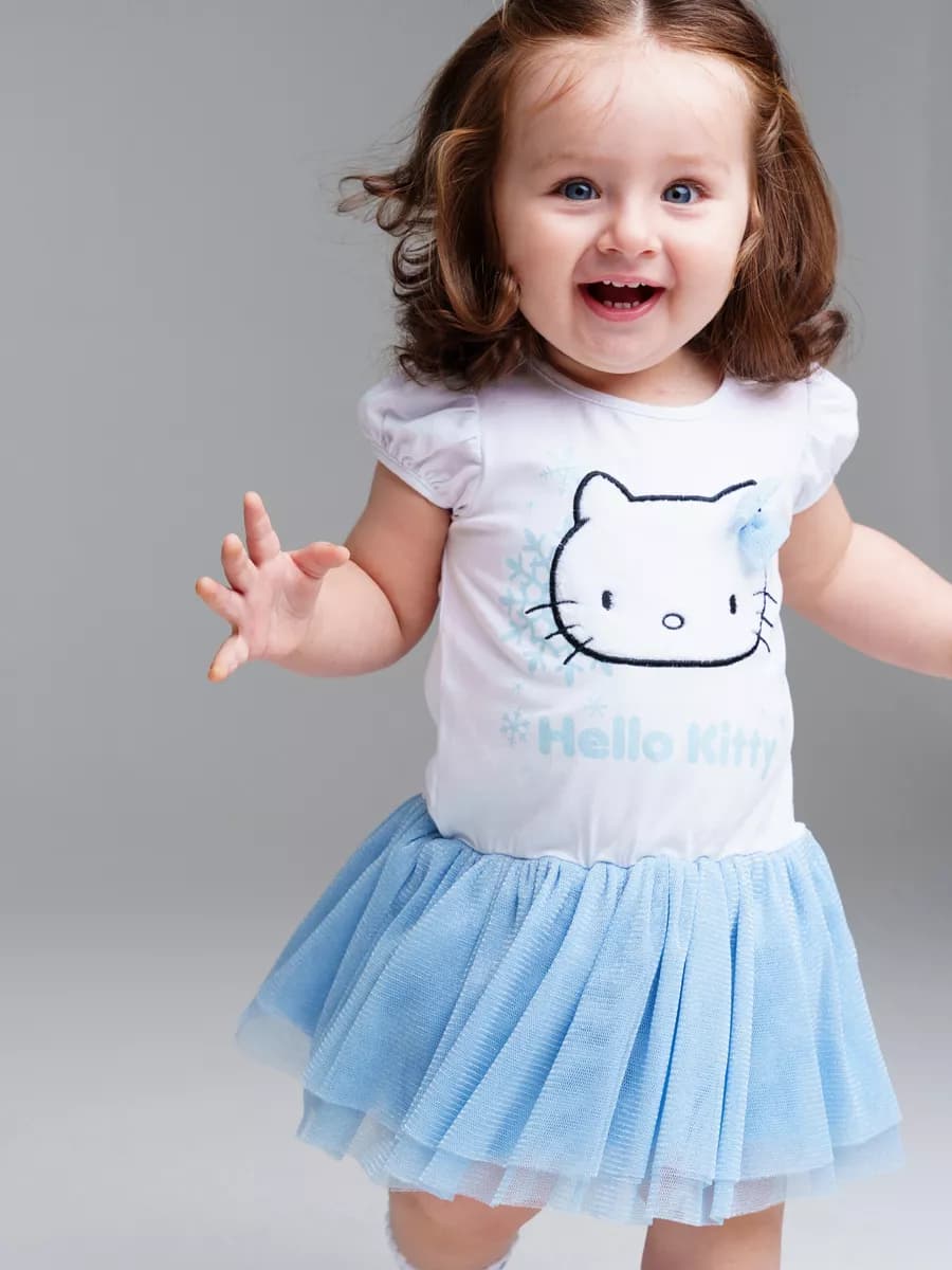 Платье трикотажное с юбкой из сетки