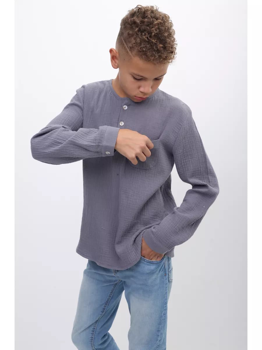 Рубашка муслин для детей с длинным рукавом