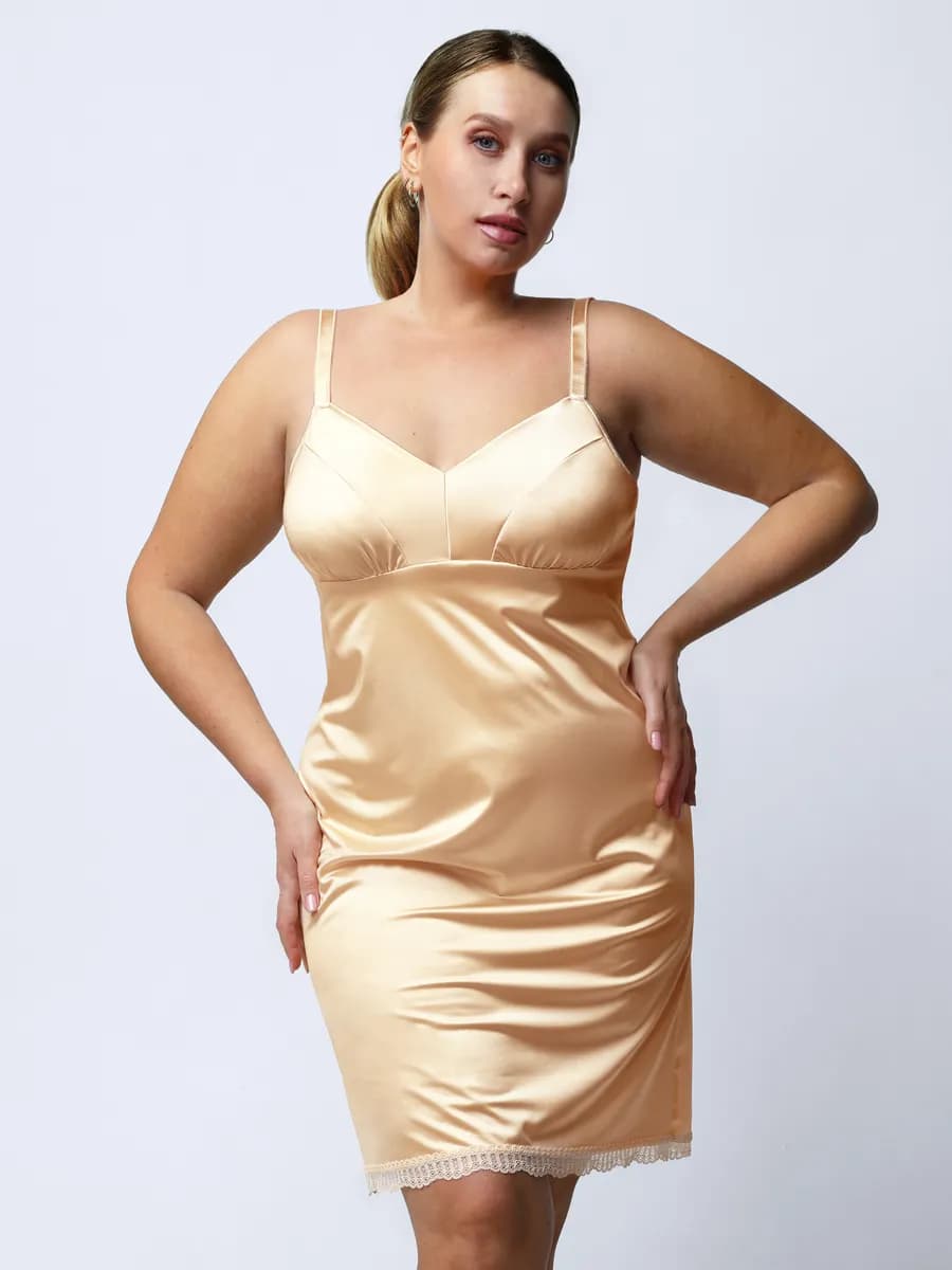 Комбинация сорочка атласная большие размеры