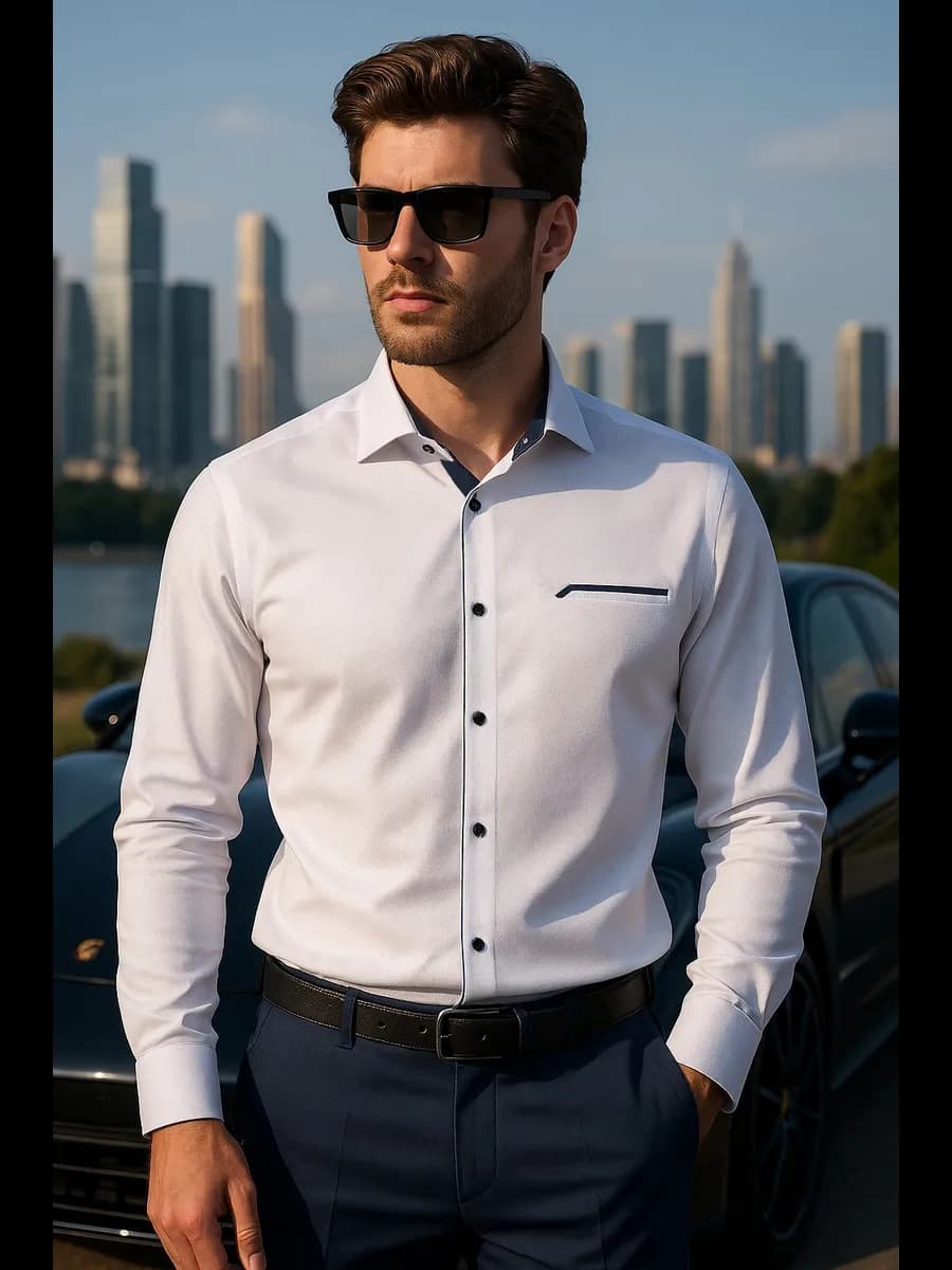 Рубашка на кнопках приталенная Турция