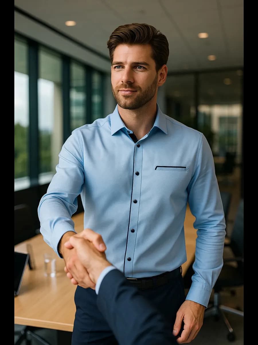 Рубашка на кнопках приталенная Турция