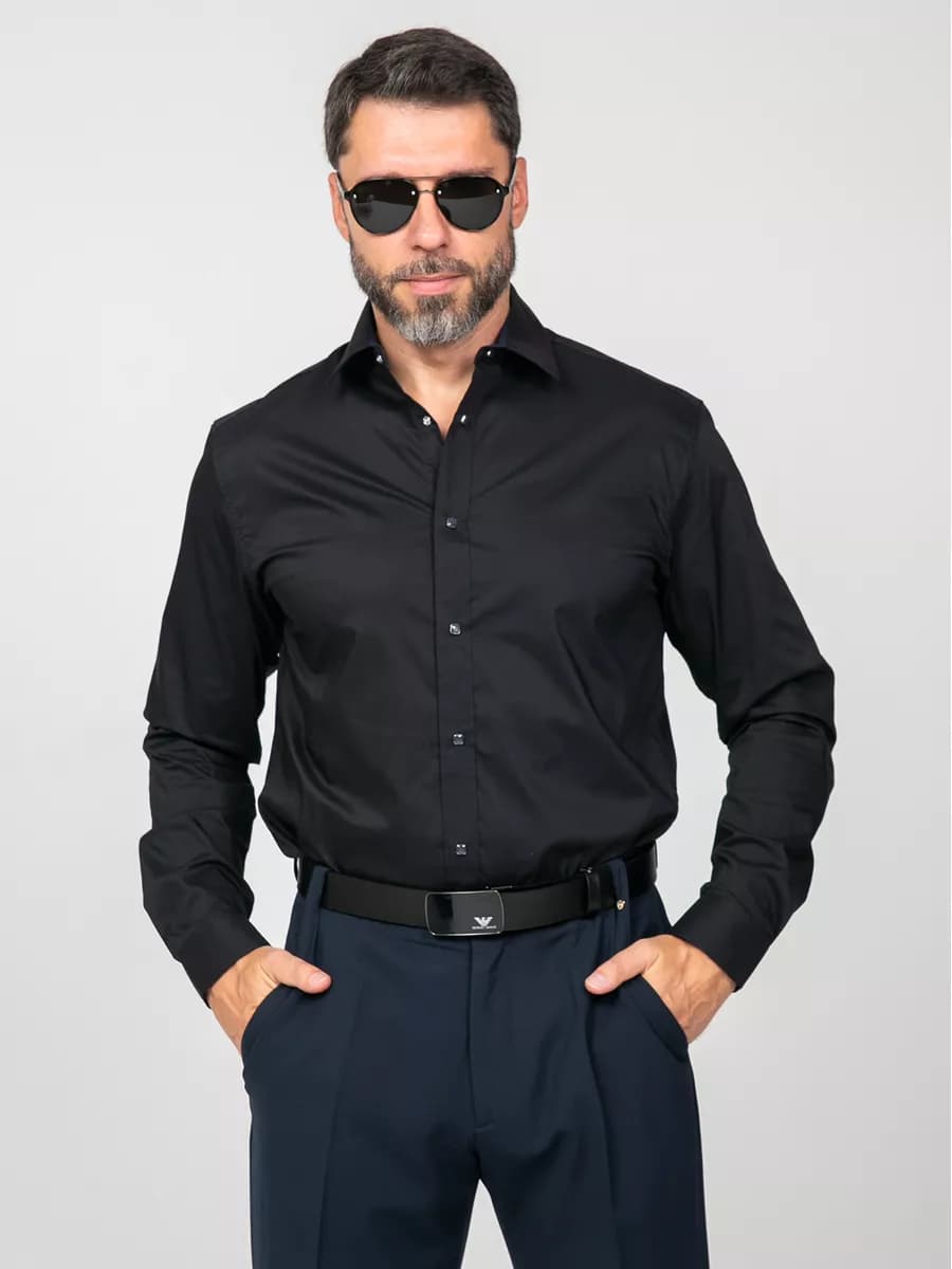 Рубашка на кнопках приталенная Турция - фото 1