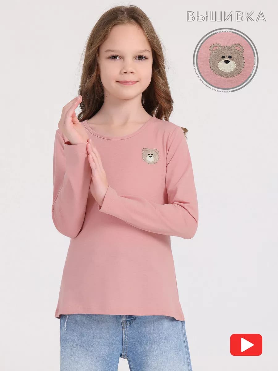Лонгслив с вышивкой кофта хлопок 100% - фото 1