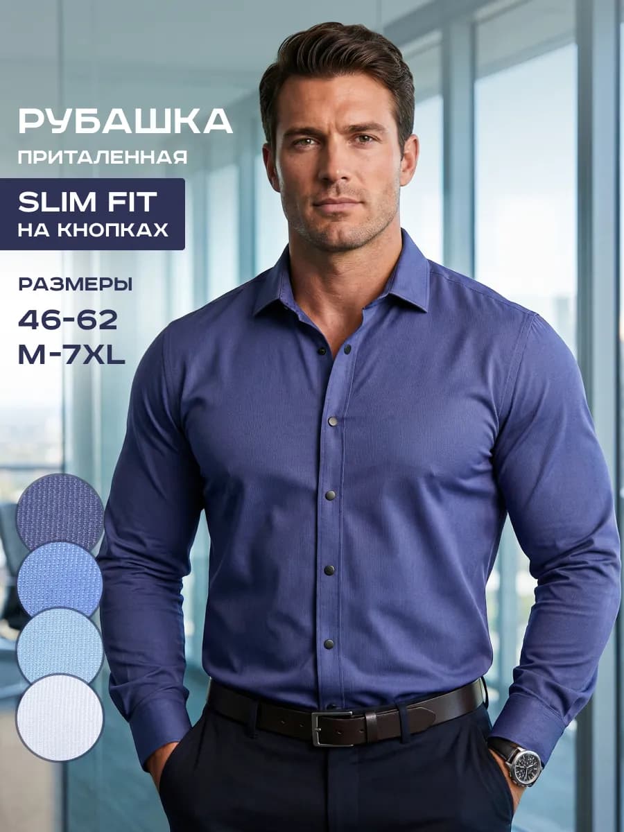 Рубашка классическая с длинным рукавом