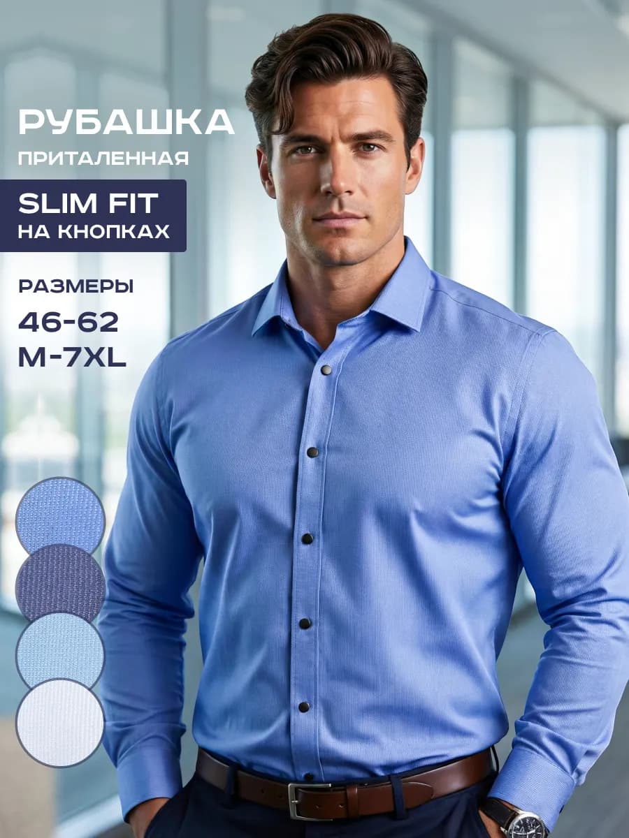 Рубашка классическая с длинным рукавом