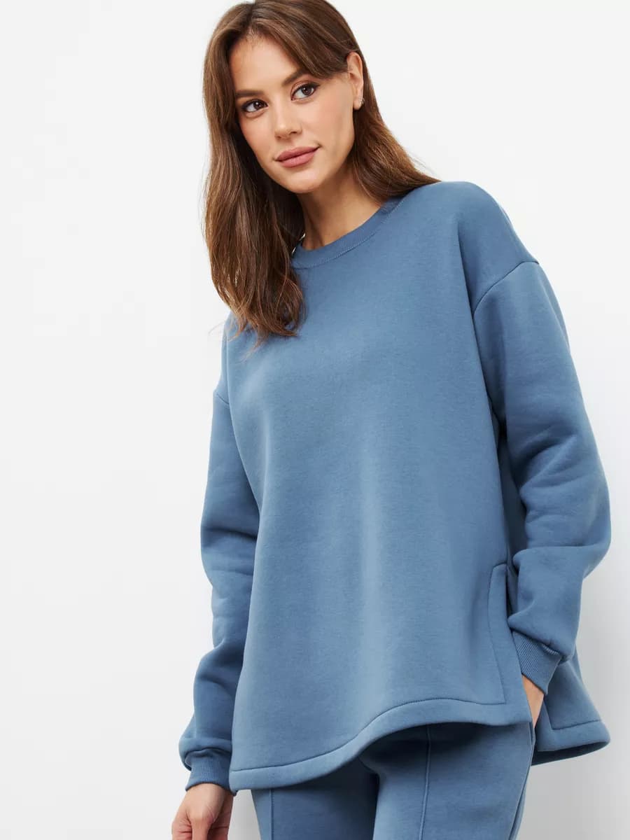 Свитшот женский оверсайз с разрезами