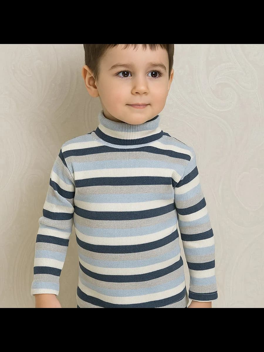 Водолазка теплая в полоску с начесом