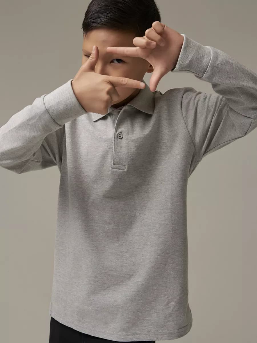 Футболка поло с длинным рукавом