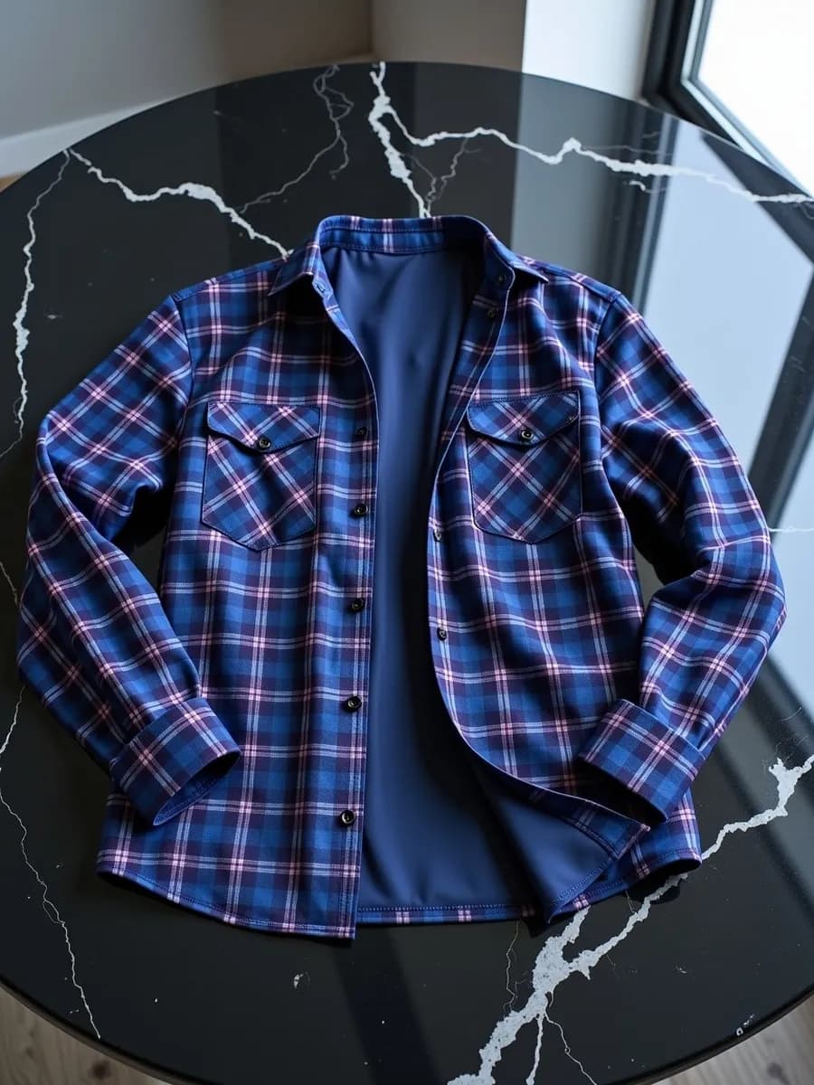 Рубашка теплая в клетку