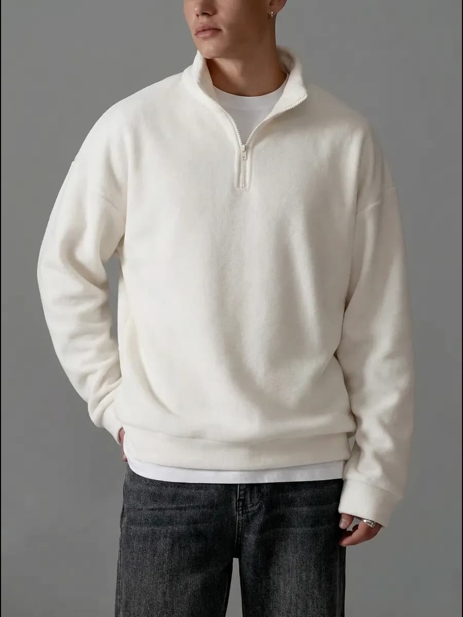 Толстовка флисовая оверсайз полузамок