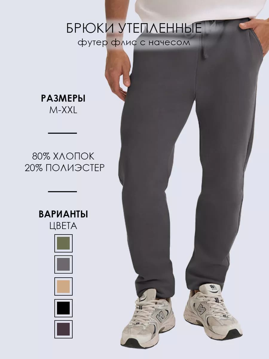 Спортивные штаны джоггеры утепленные