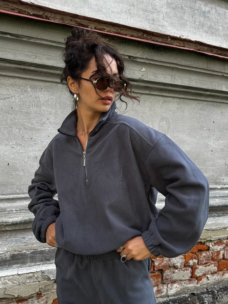 Спортивный костюм флисовый теплый оверсайз