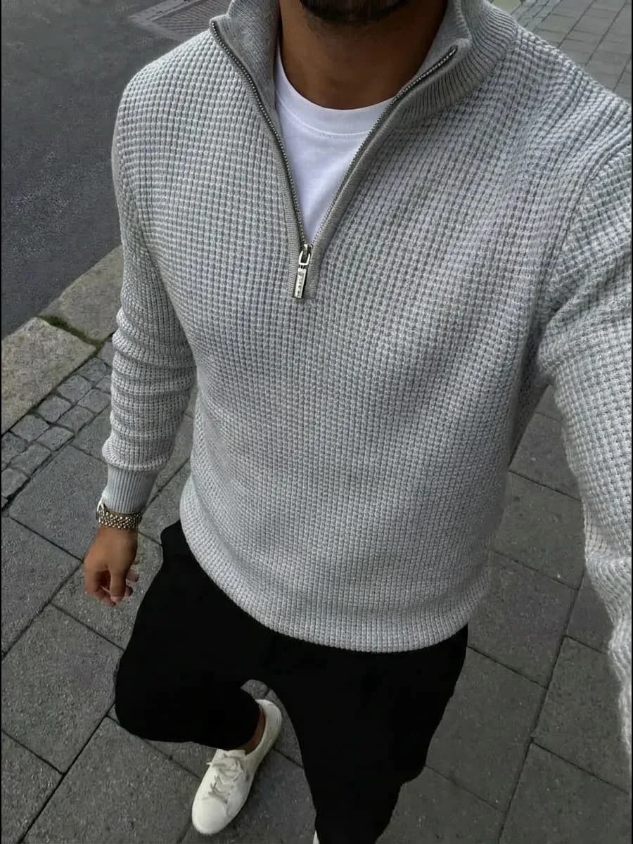 Джемпер на молнии с воротником свитер