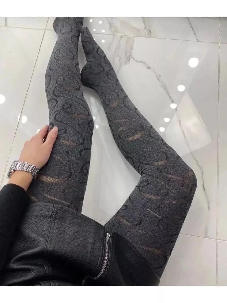 Колготки теплые с рисунком плотные нервущиеся