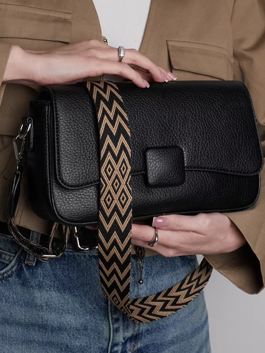 Сумка через плечо маленькая черная - фото 1