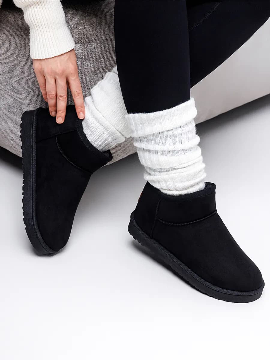 Угги утепленные замшевые низкие