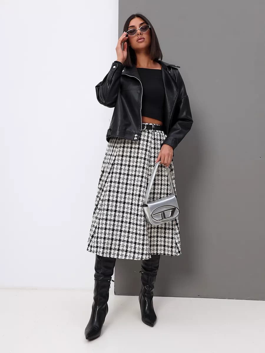 Юбка твидовая миди