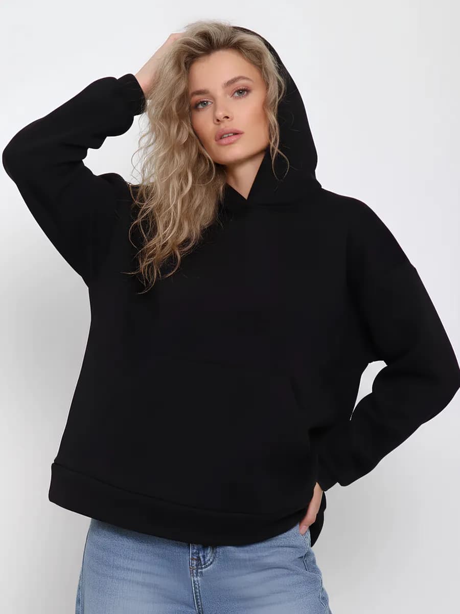 Худи оверсайз с капюшоном теплое с начесом