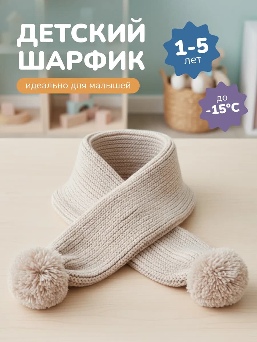 Детский зимний шарфик для новорожденных