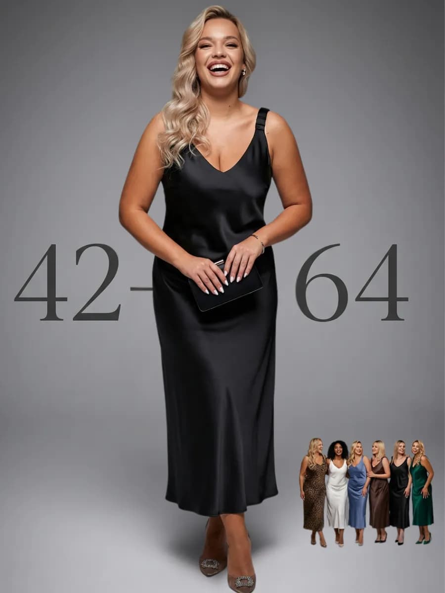 Вечернее платье комбинация на широких лямках атласное шелк