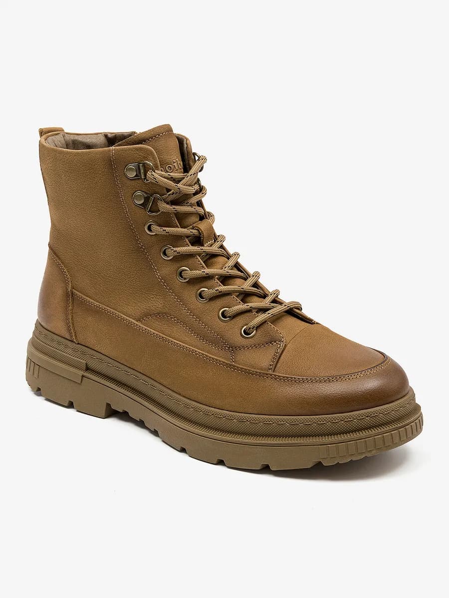 Ботинки зимние из натурального нубука с мехом