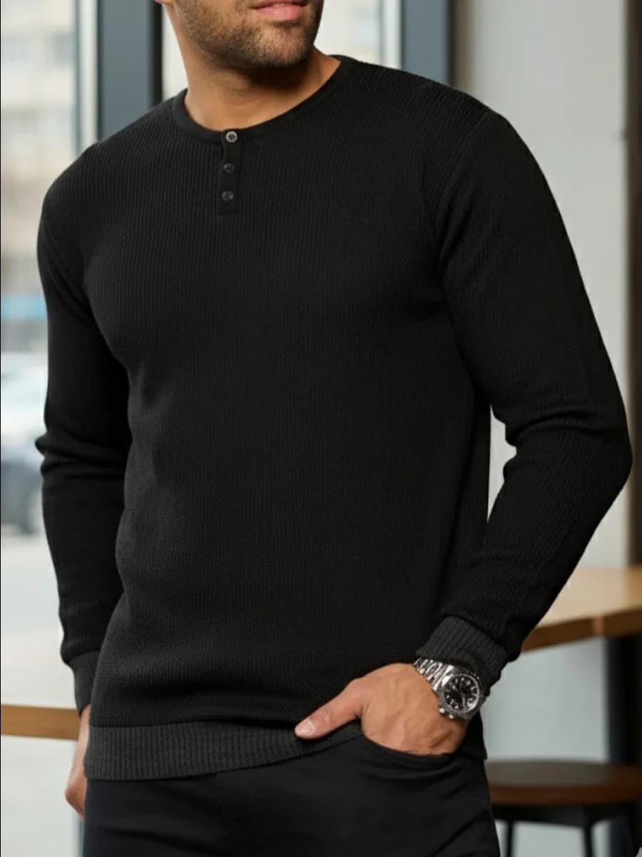 Свитер на пуговицах вязаный шерстяной Турция