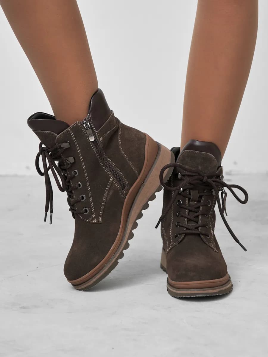 Ботинки зимние высокие натуральная замша