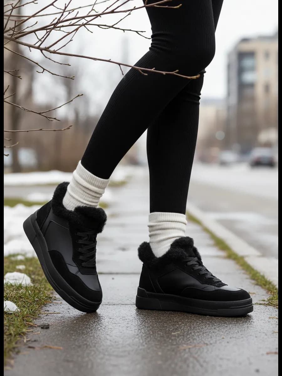 Кроссовки зимние натуральная кожа с мехом