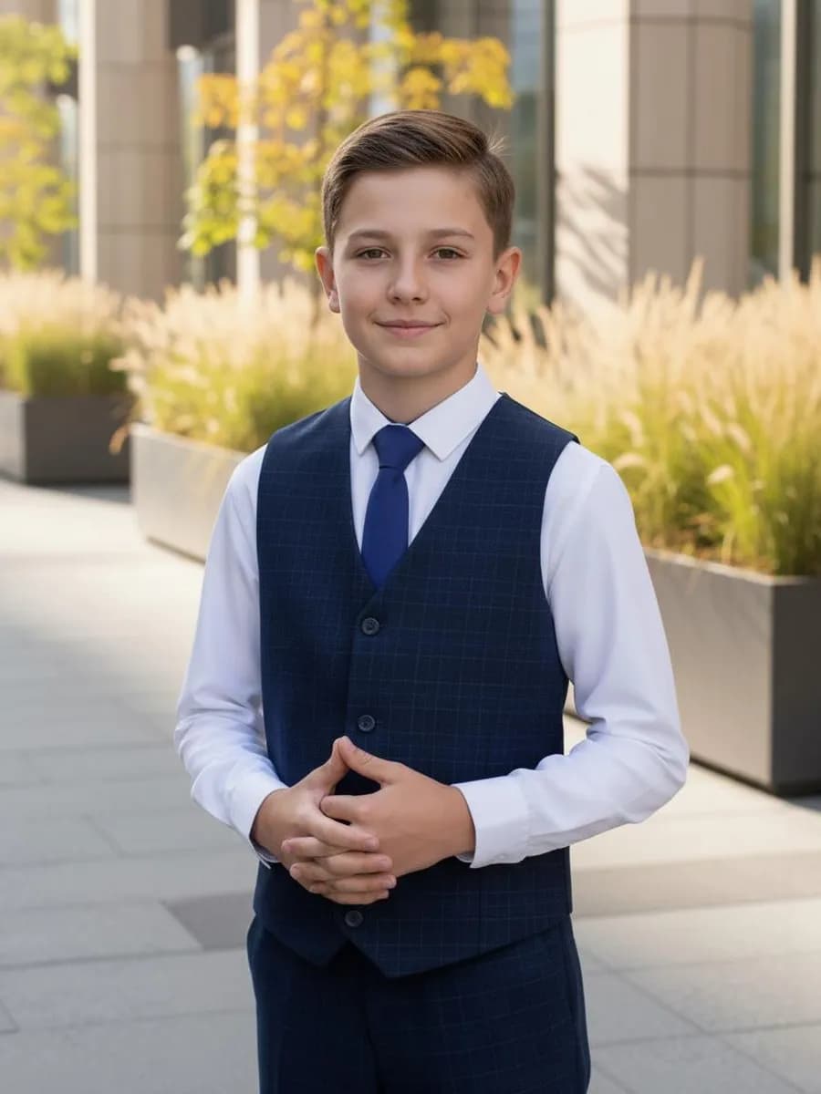 Жилет в клетку школьная форма