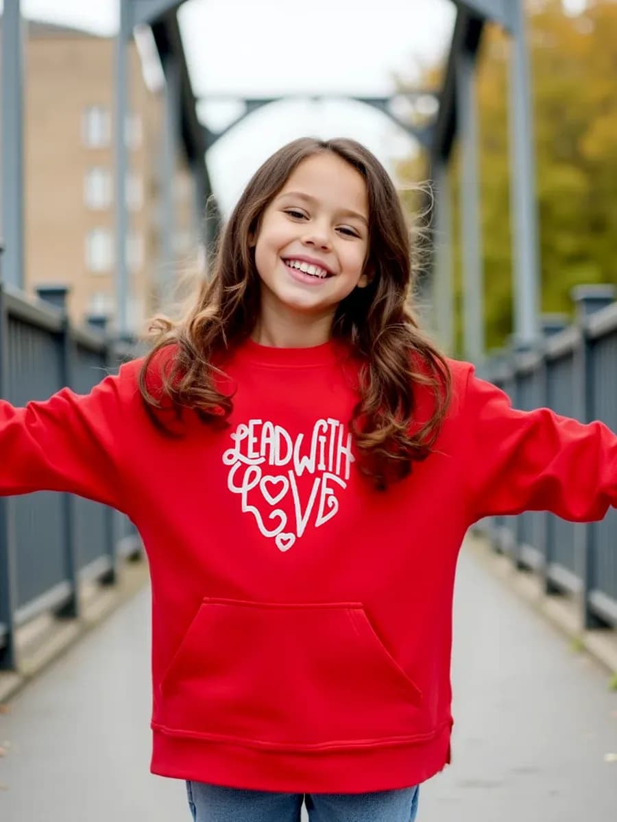 Свитшот для девочки оверсайз кофта с принтом - фото 1