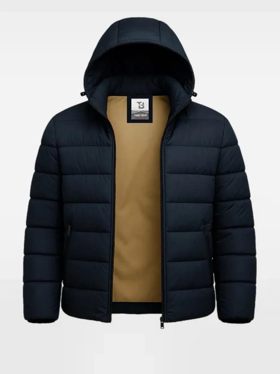 Куртка зимняя пуховик короткий с капюшоном