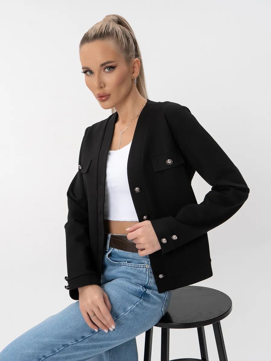 Жакет укороченный трикотажный