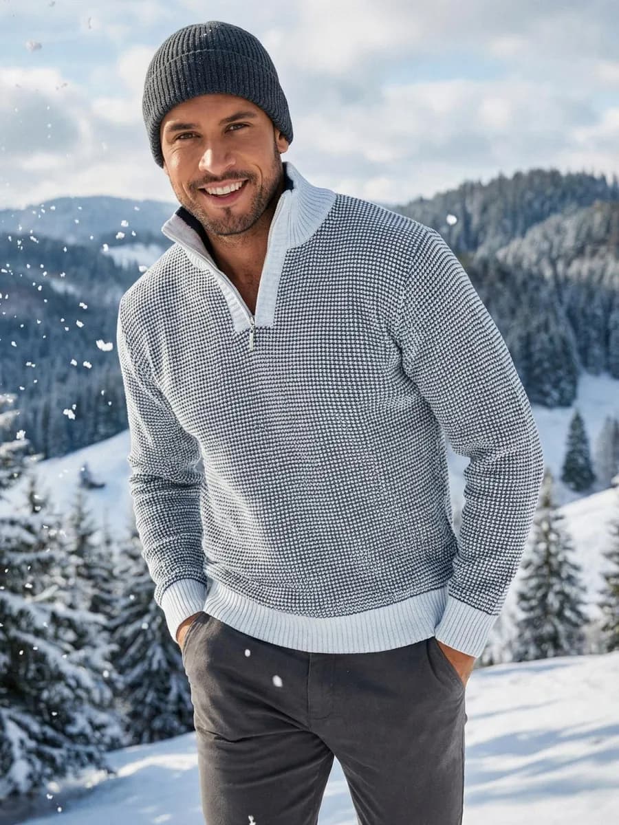 Джемпер теплый c горлом на молнии