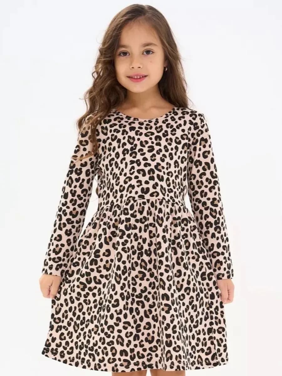 Платье для девочки с длинным рукавом в сад или прогулку