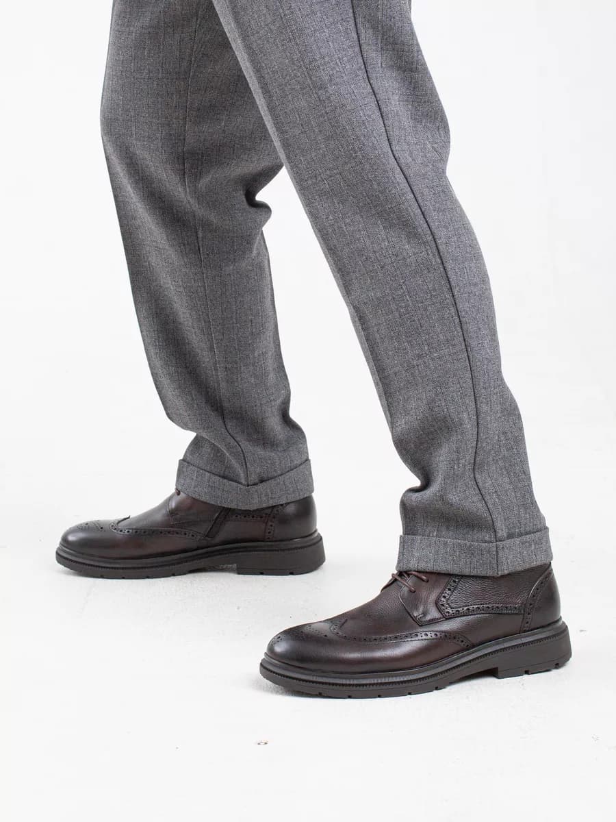 Ботинки зимние кожаные на меху - фото 1