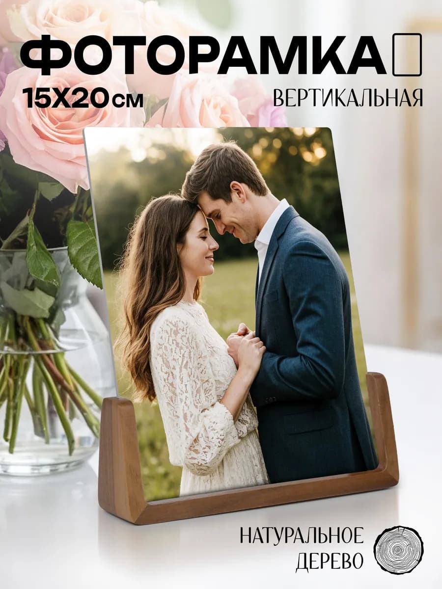 Фоторамка деревянная 15х20 рамка для фото настольная
