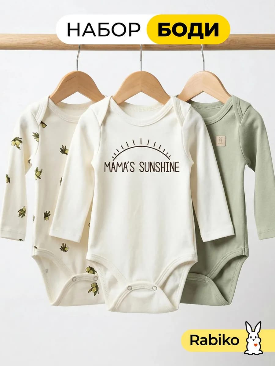 Боди для новорожденных с длинным рукавом