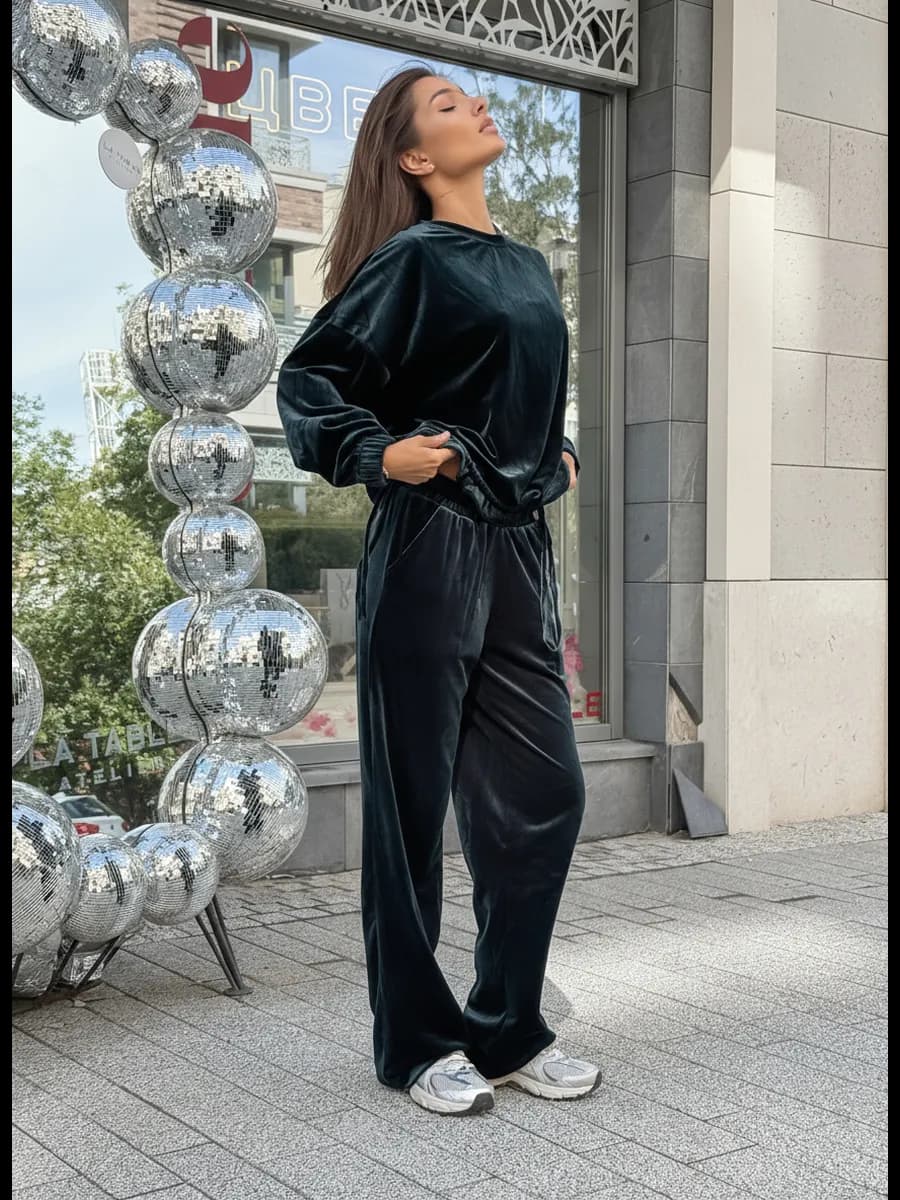 Спортивный костюм теплый оверсайз велюровый двойка