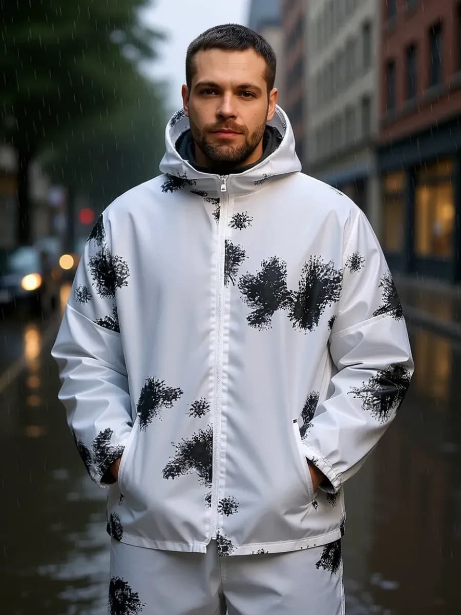 Маскхалат зимний костюм маскировочный белый клякса