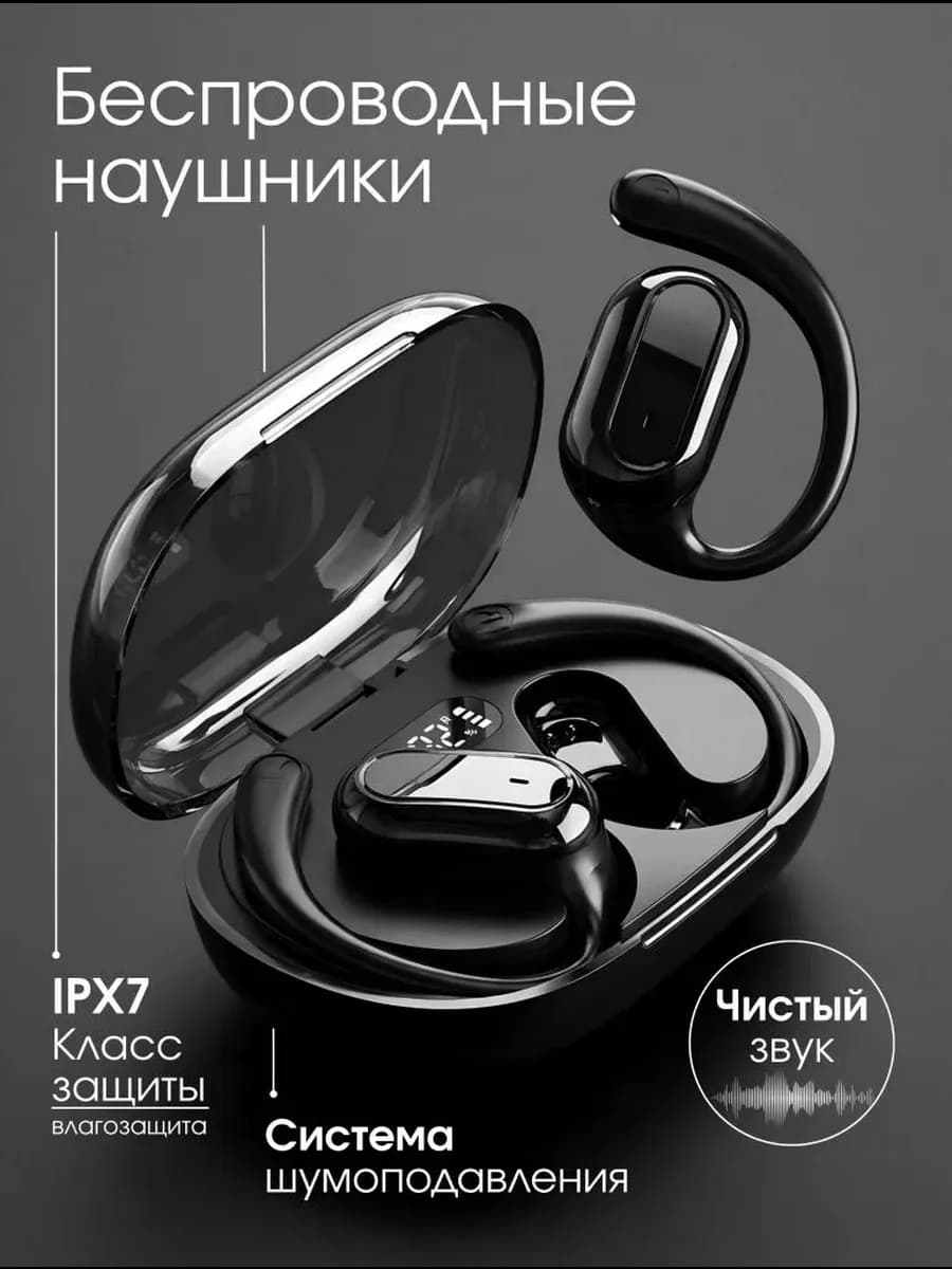 Наушники беспроводные спортивные с шумоподавлением