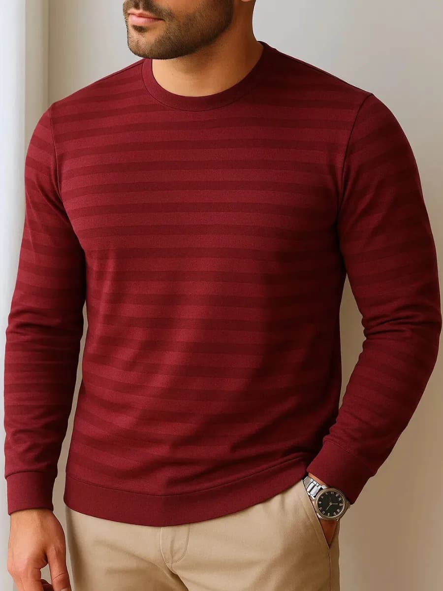 Лонгслив с длинным рукавом и принтом в полоску - фото 1