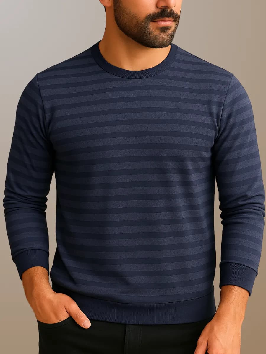 Лонгслив с длинным рукавом и принтом в полоску