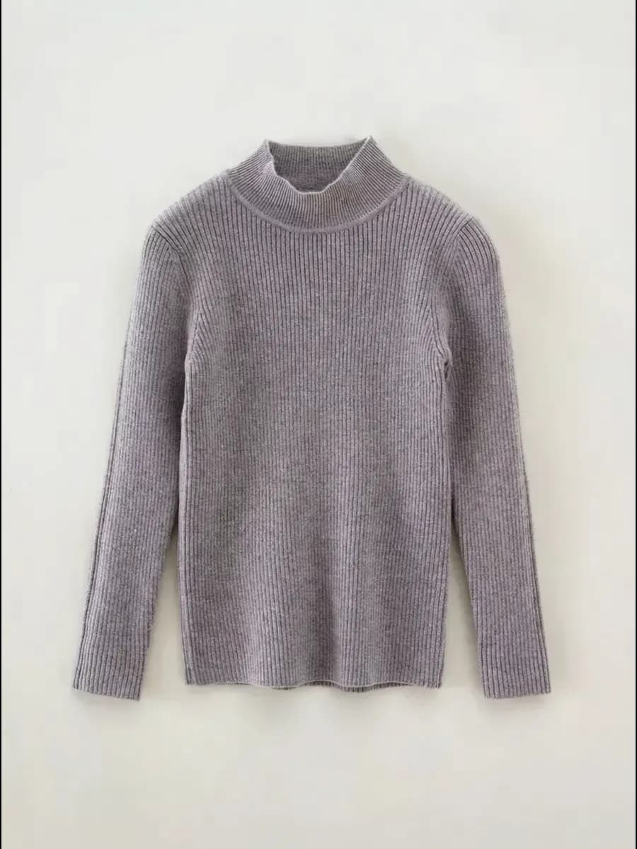 Водолазка теплая в рубчик