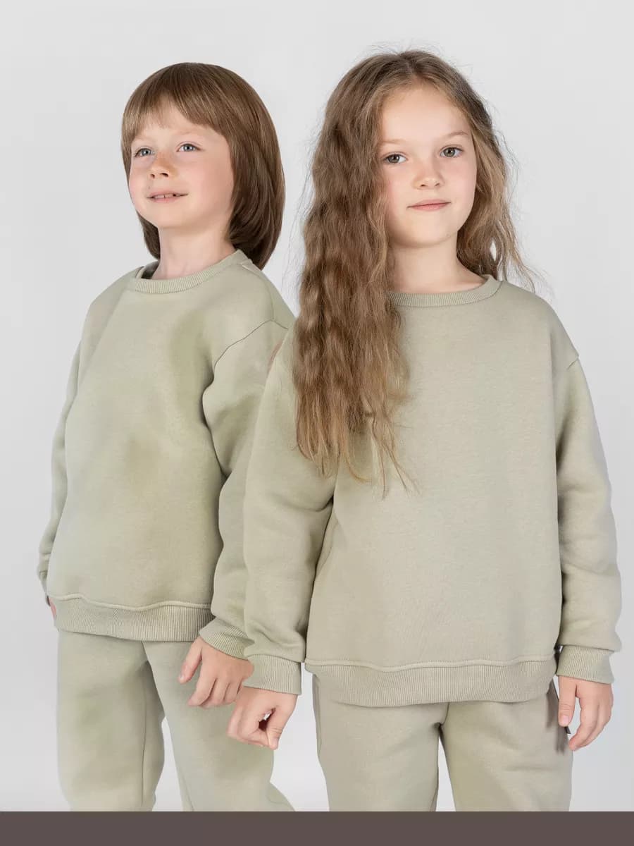 Свитшот для девочки и мальчика оверсайз детский с начесом