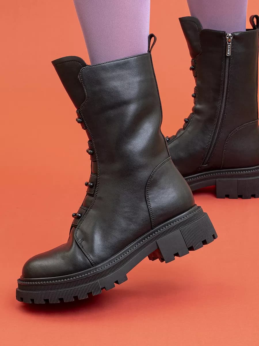 Ботинки зимние из натуральной кожи утепленные