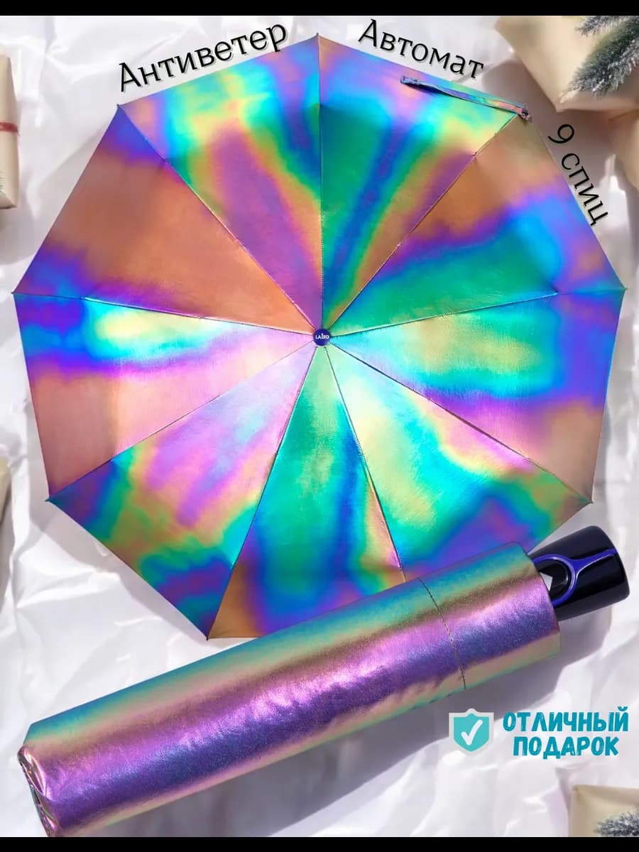 Зонт автомат антиветер складной хамелеон