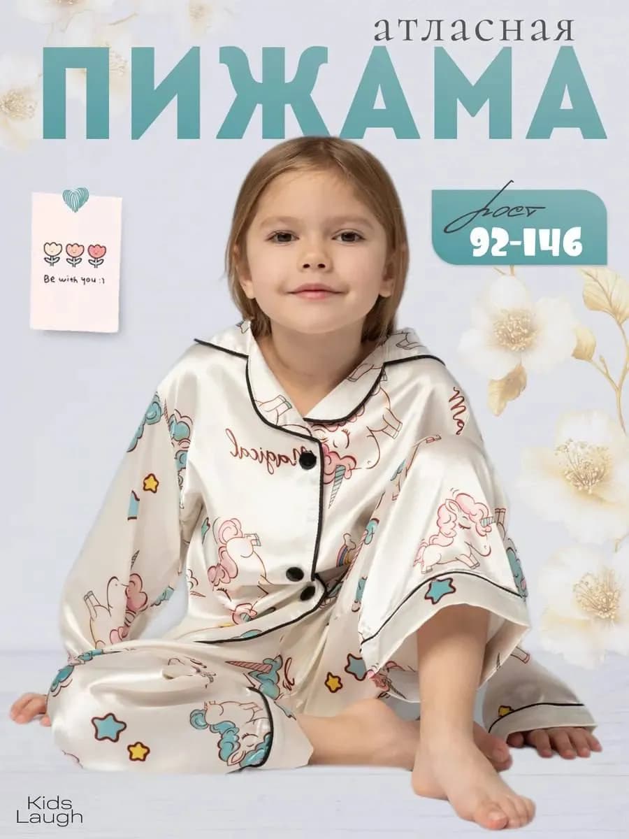 Детская шелковая пижама со штанами