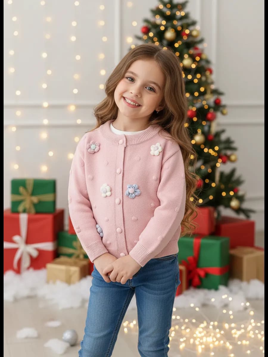 Кардиган детский утепленный вязаный кофточка