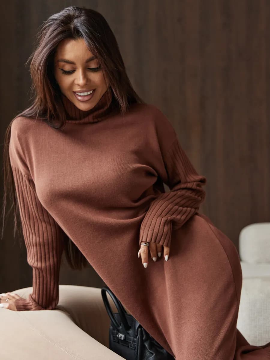 Платье лапша трикотажное длинное